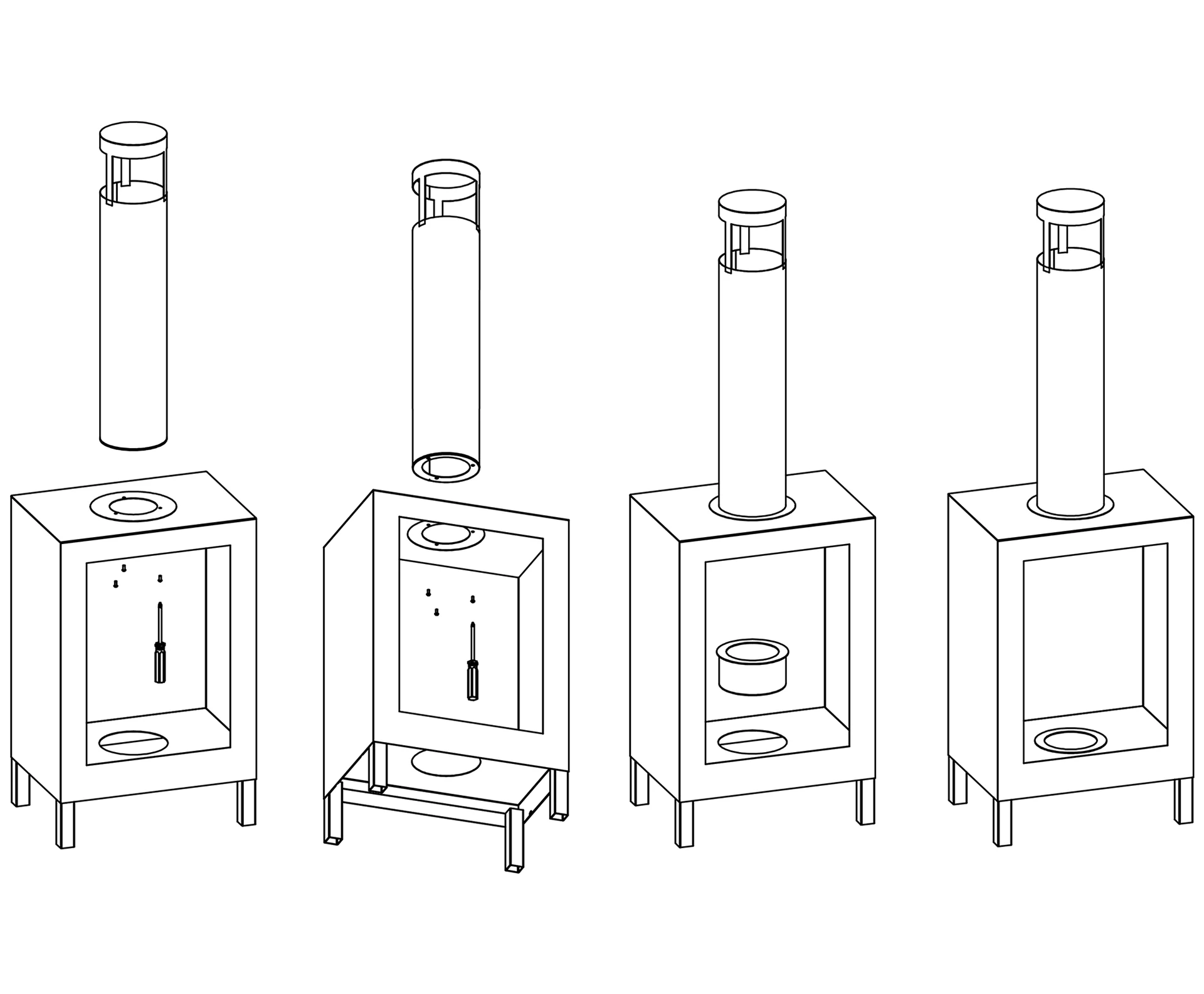3354 Freistehender Bio-Kamin Kozen schwarz matt