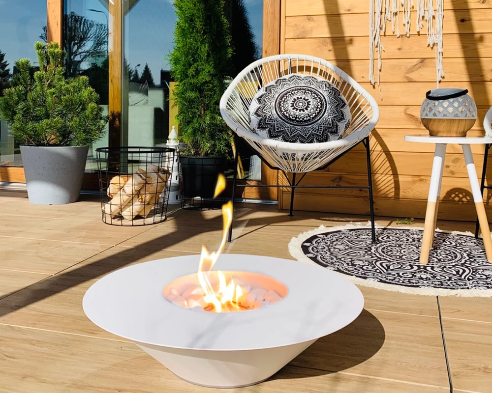 3401 Freistehender Bio-Kamin Universe mattweiß