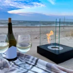 3431 Bioethanol-Standkamin SUNSET GARDEN MINI – Schwarz Strukturmatt