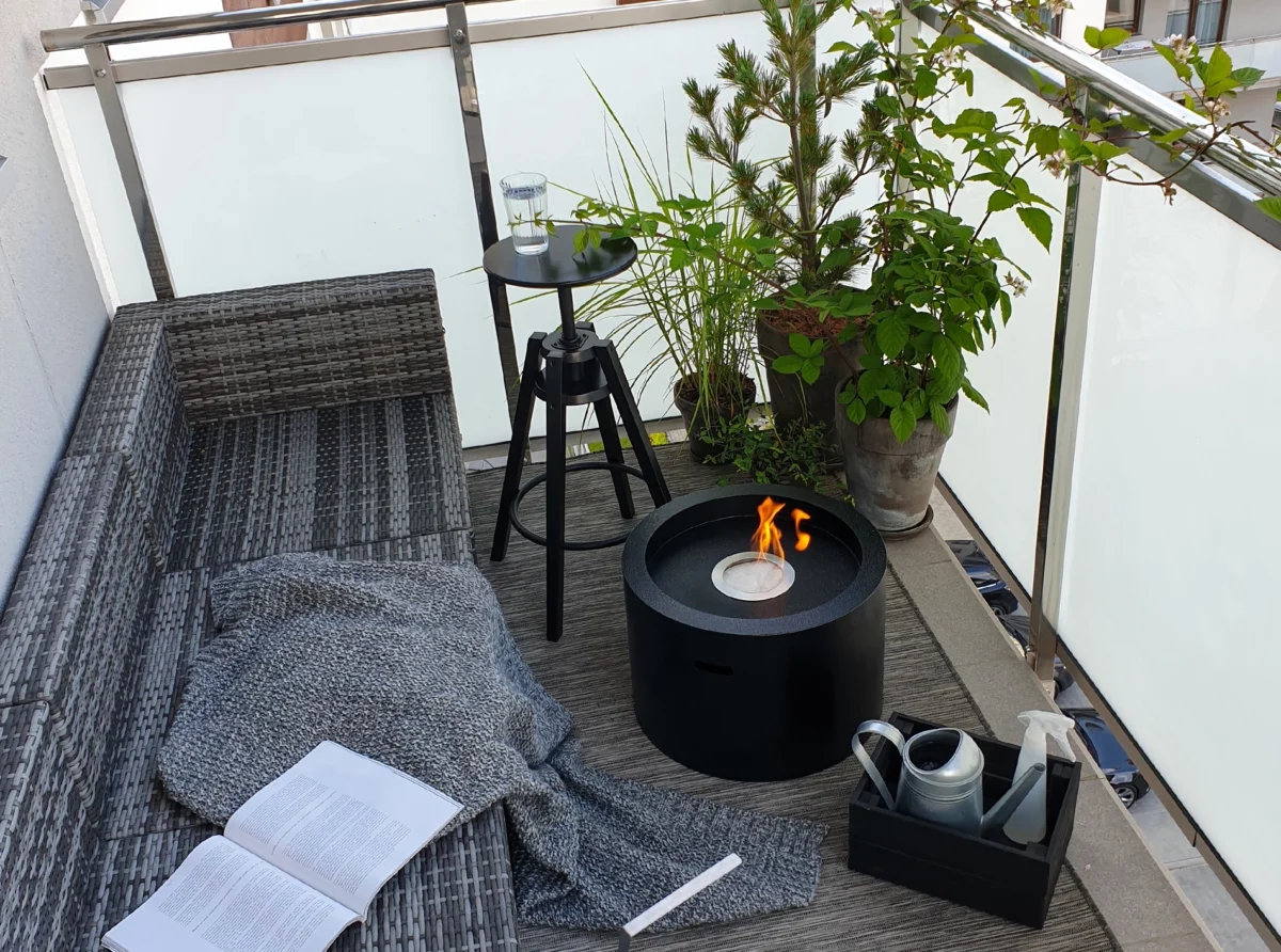3443 Bio-Kamin Moon schwarz matt