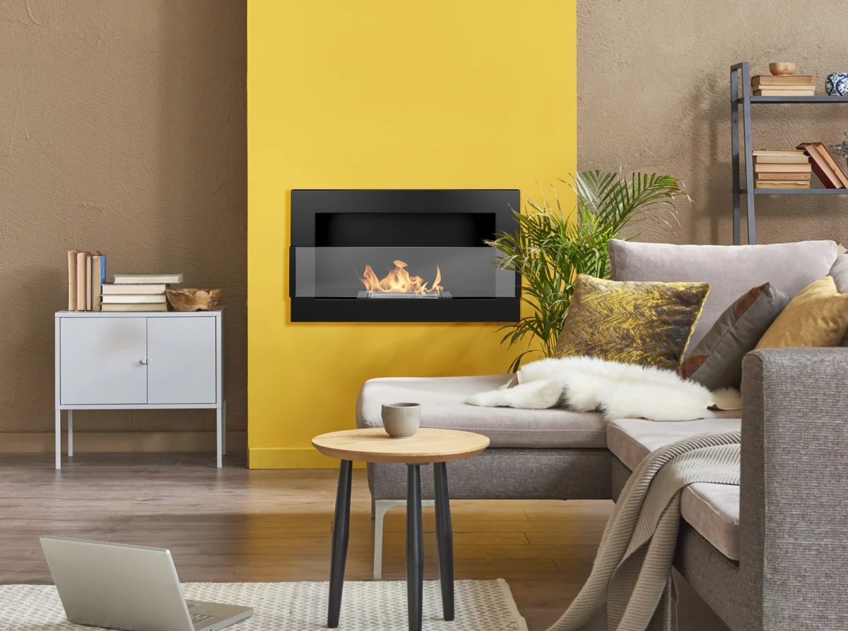 3448 Bio-Kamin 650x400 mit Glas Schwarz Struktural.