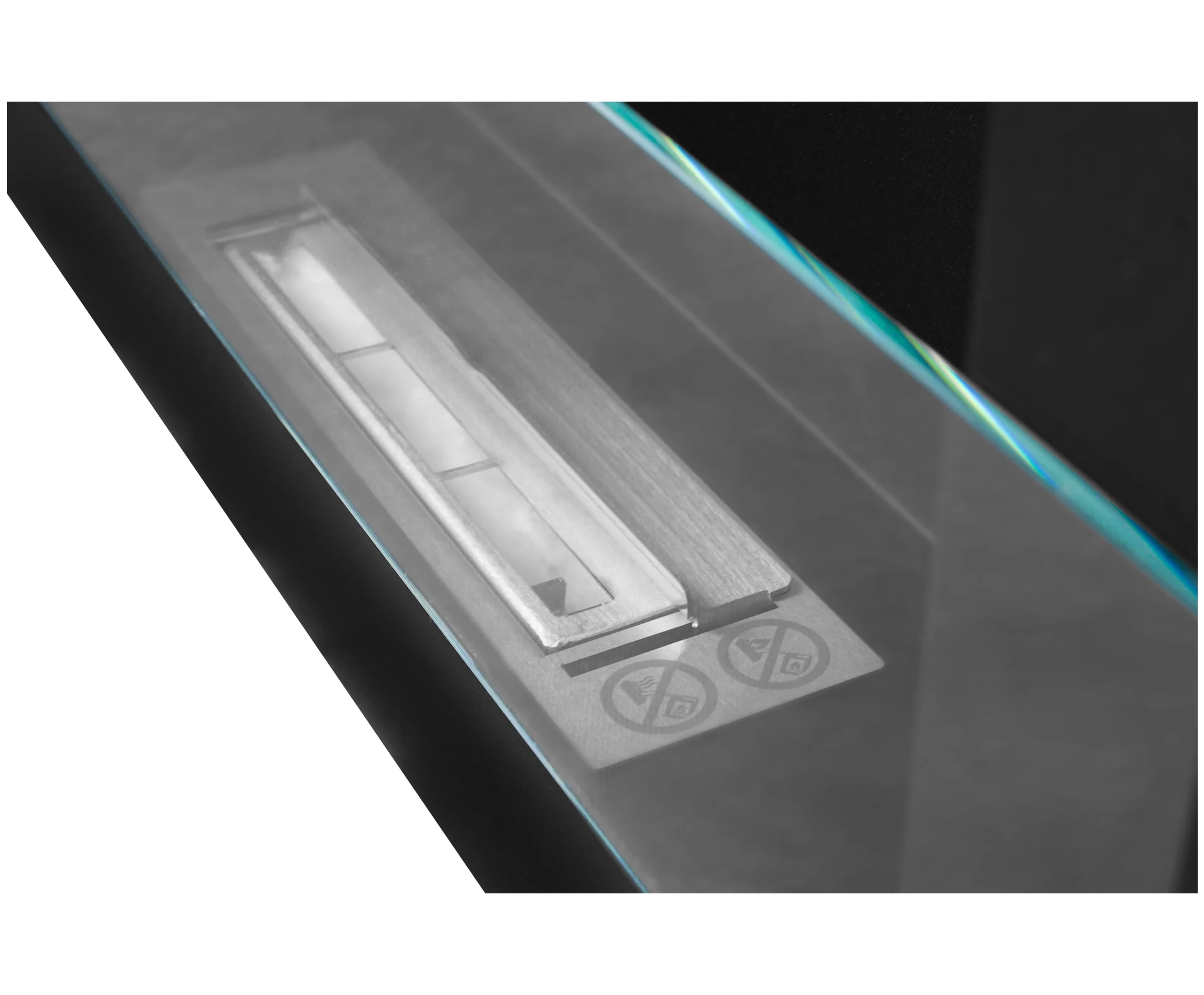 3454 Bio-Kamin 650x400 mit Glas Schwarz Struktural.