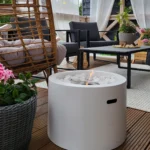 3467 Bioethanol-Standkamin MOON – Weiss Strukturmatt