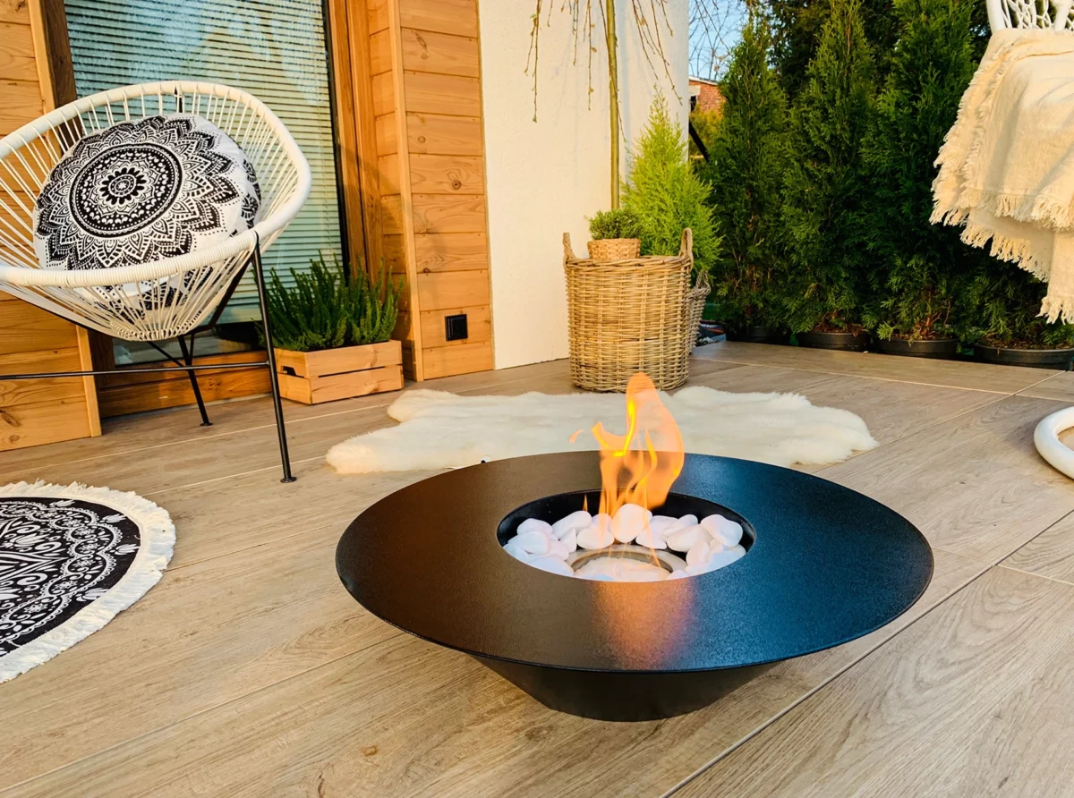 3477 Freistehender Bio-Kamin Universe schwarz matt