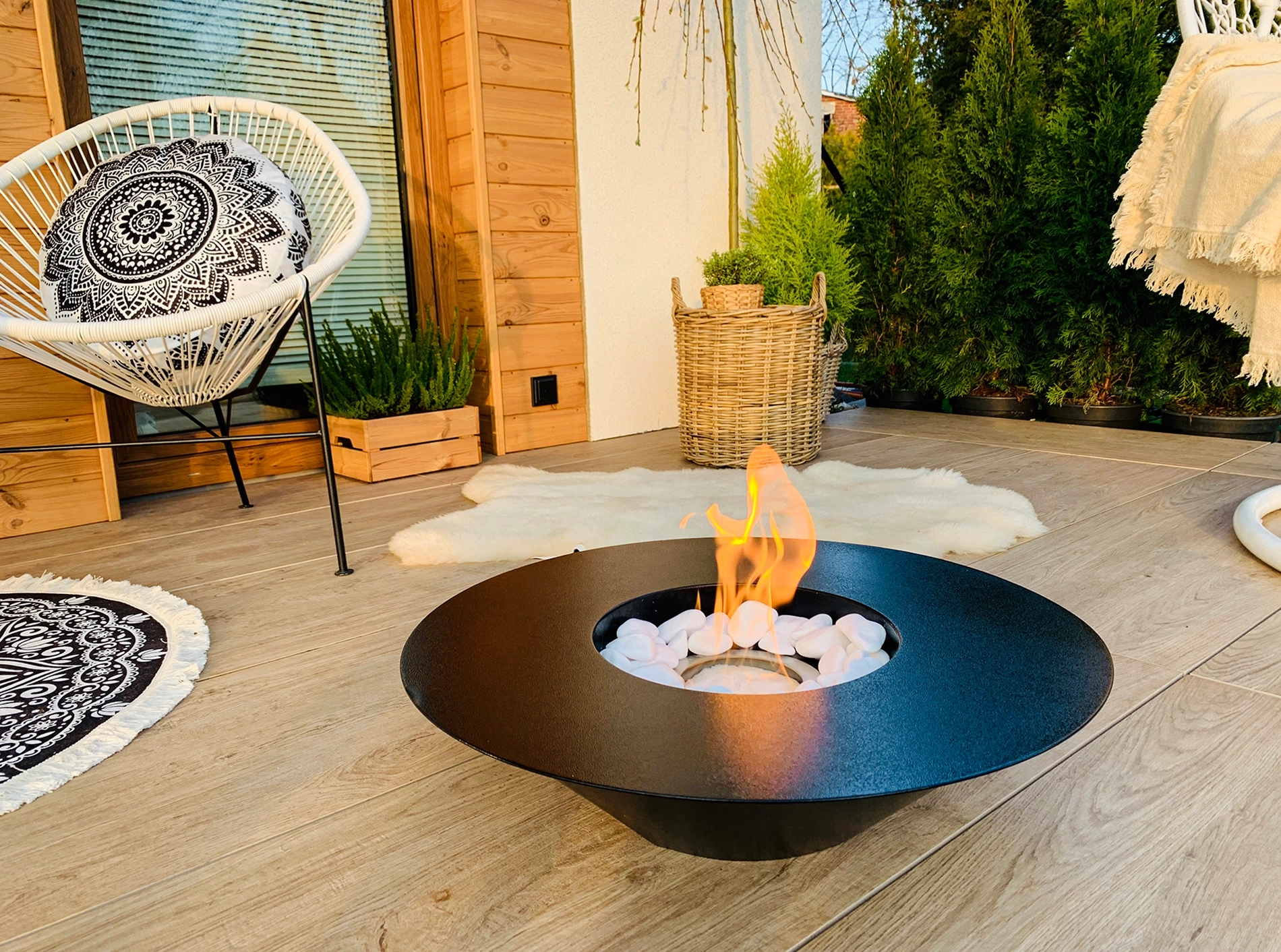 3477 Freistehender Bio-Kamin Universe schwarz matt