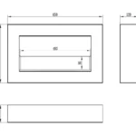 Bioethanol-Wandkamin BOX 650 × 400 – mit Glasscheibe