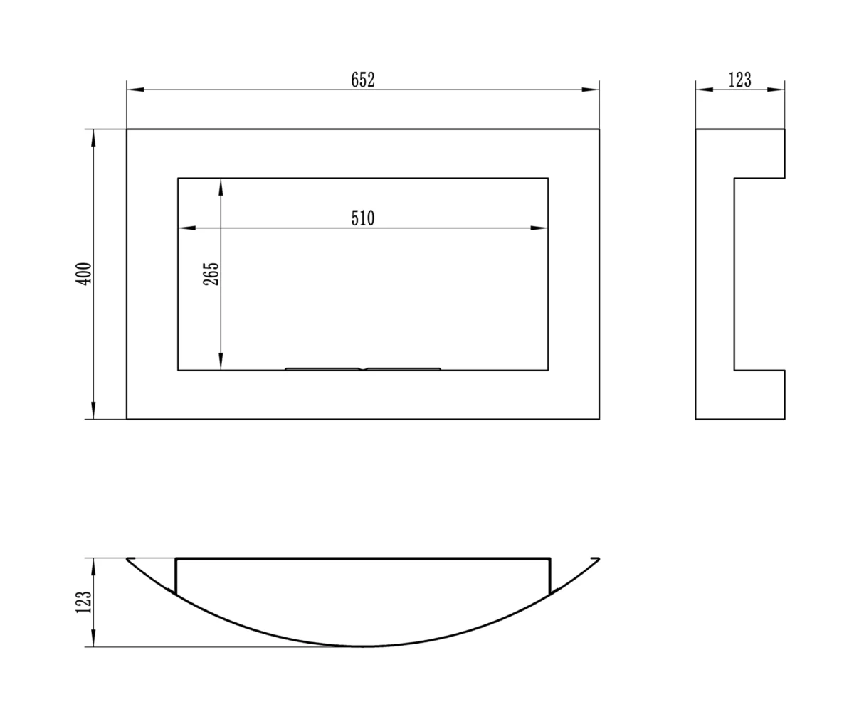 3625 Wandbioethanolofen Simple