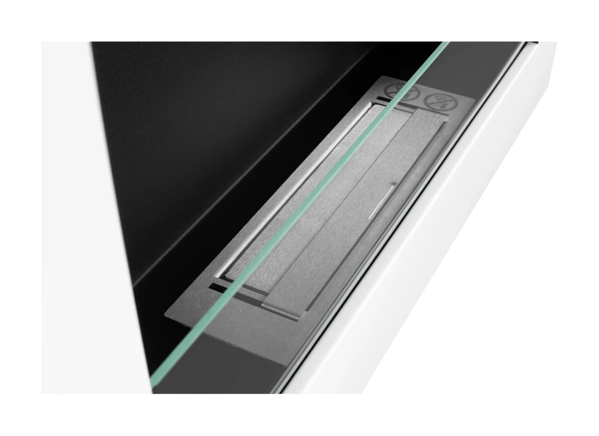 3763 Wandbioethanolofen mit Glas 650x400 Box weiß strukturiert matt