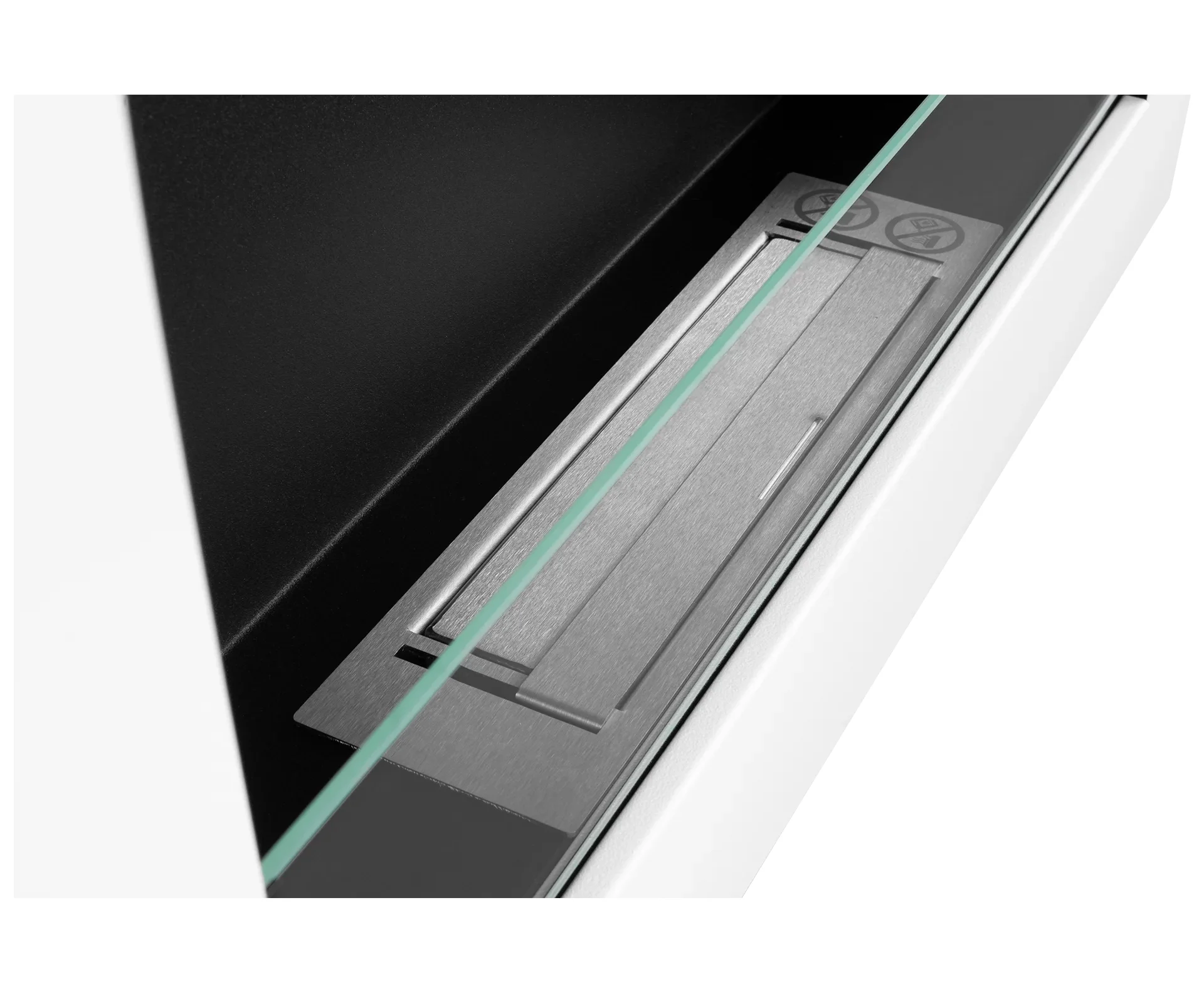 3763 Wandbioethanolofen mit Glas 650x400 Box weiß strukturiert matt