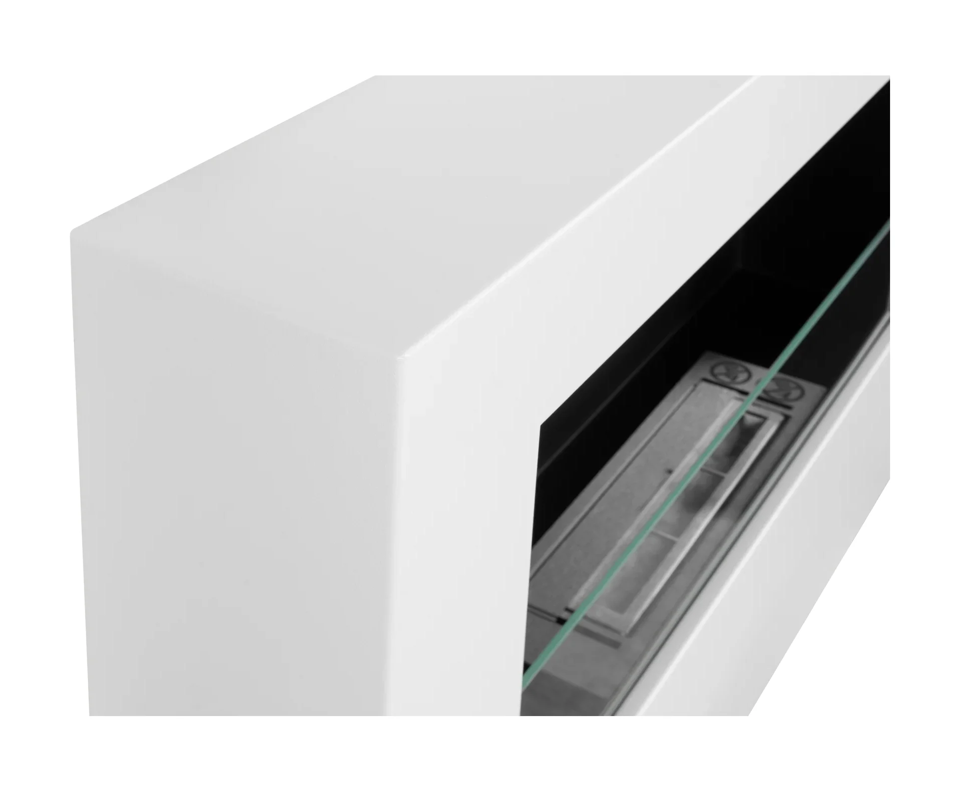 3764 Wandbioethanolofen mit Glas 650x400 Box weiß strukturiert matt