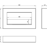 3767 Bioethanol-Wandkamin BOX 650 × 400 – mit Glasscheibe