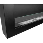 3851 Bioethanol-Wandkamin BOX 1200 × 400 – Schwarz Strukturmatt mit Glasscheibe