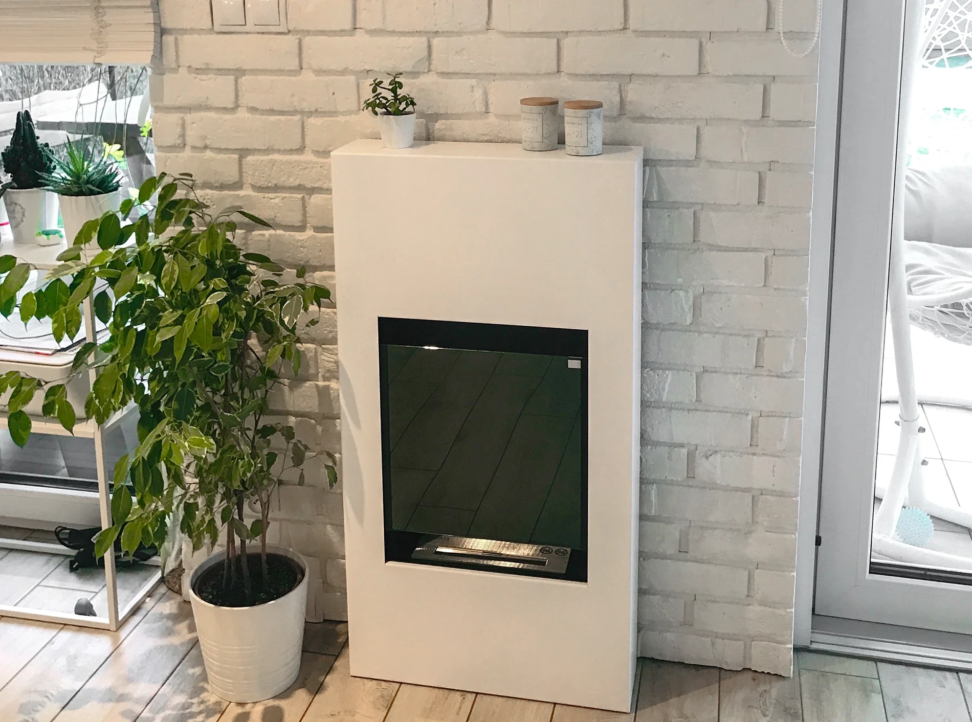 3861 Biokamin Portal Modern mit Glas