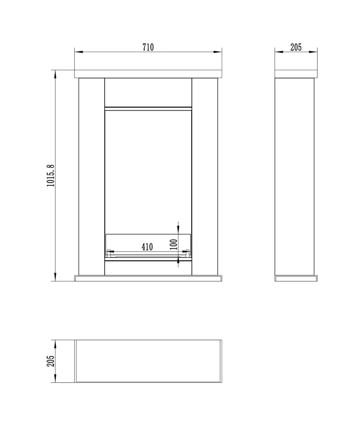 3936 Biokamin Portal Pula Mini mit Glas