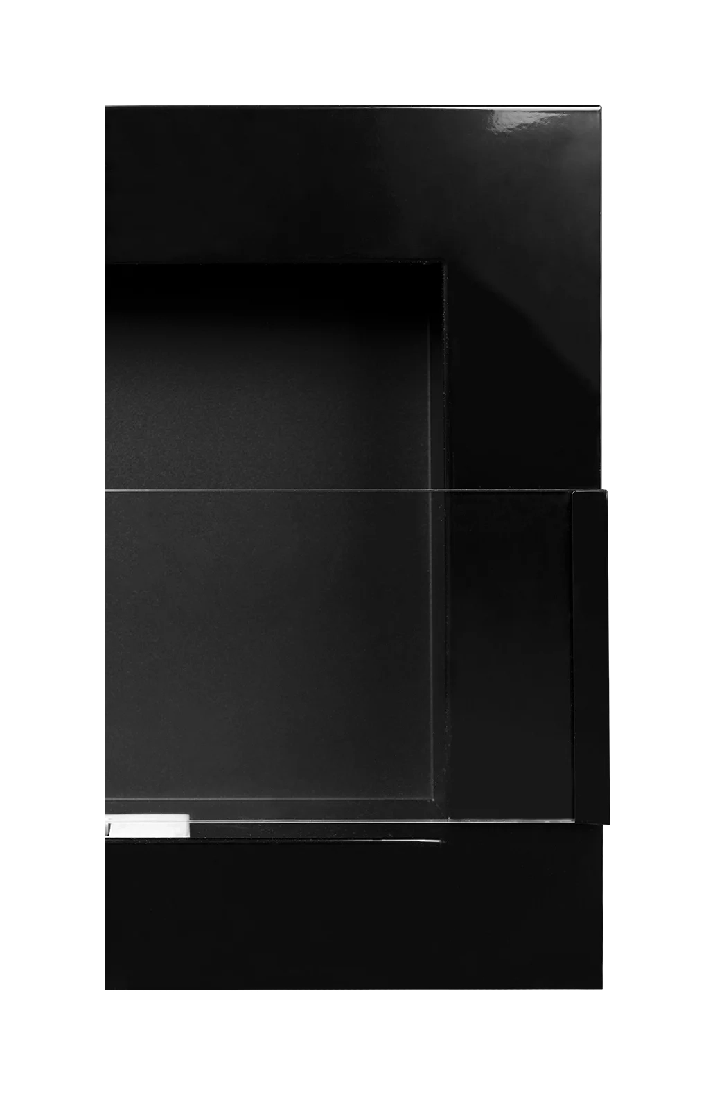 Wandbioethanolofen mit Glas 900x400 schwarz glänzend