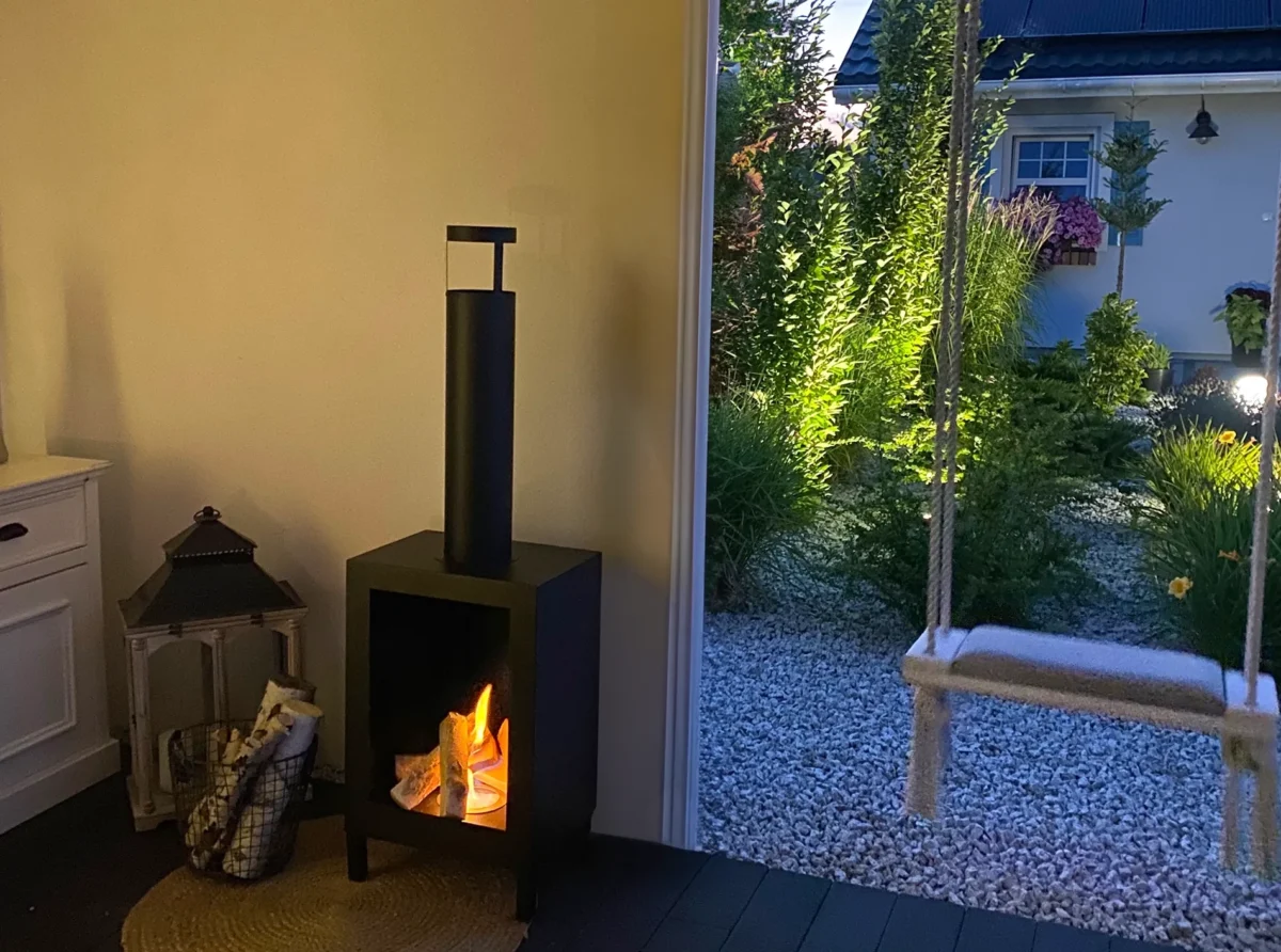 4020 Freistehender Bio-Kamin Kozen schwarz matt