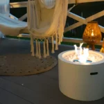 4047 Bioethanol-Standkamin MOON – Weiss Strukturmatt