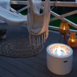 4048 Bioethanol-Standkamin MOON – Weiss Strukturmatt