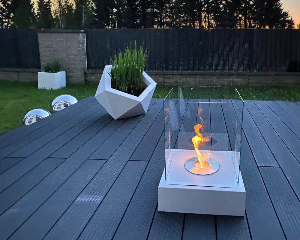 4052 Biokamin freistehend Sunset Garden Weiß