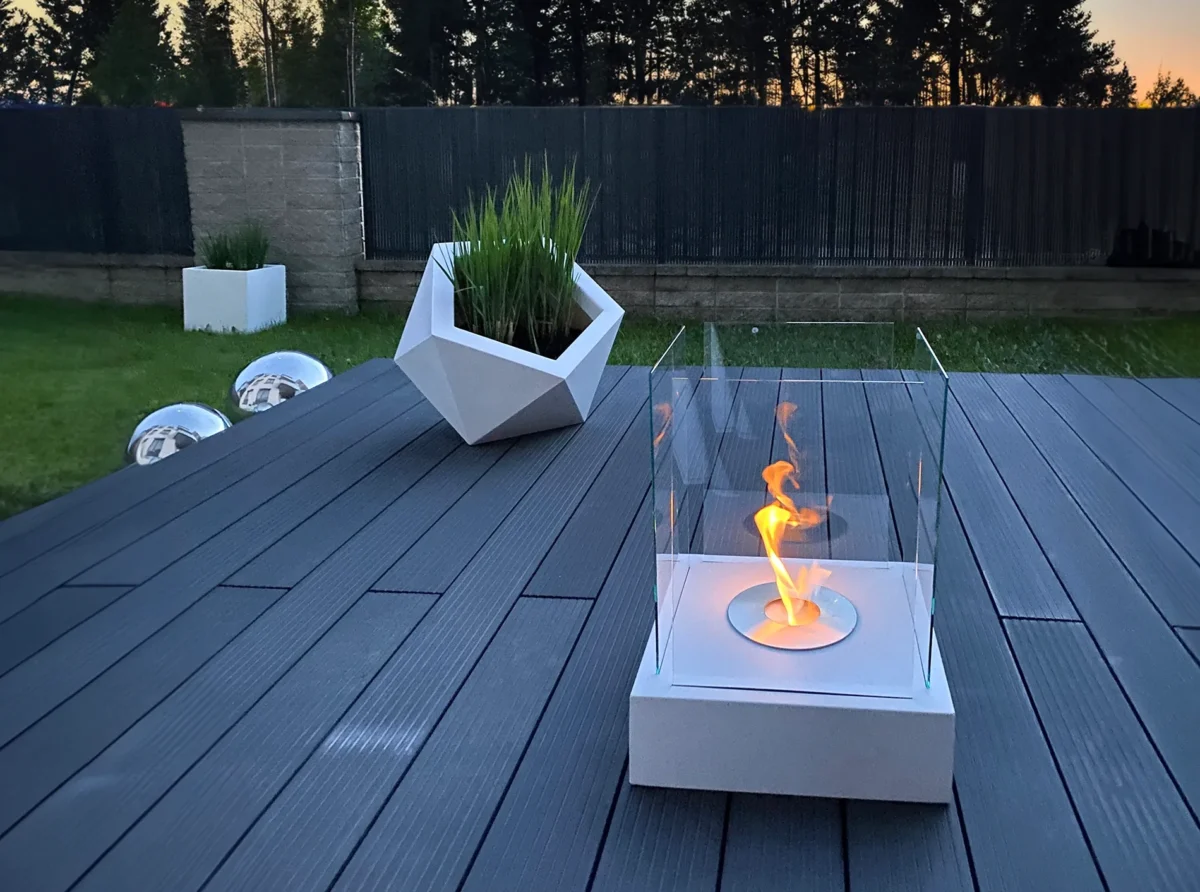 4052 Biokamin freistehend Sunset Garden Weiß