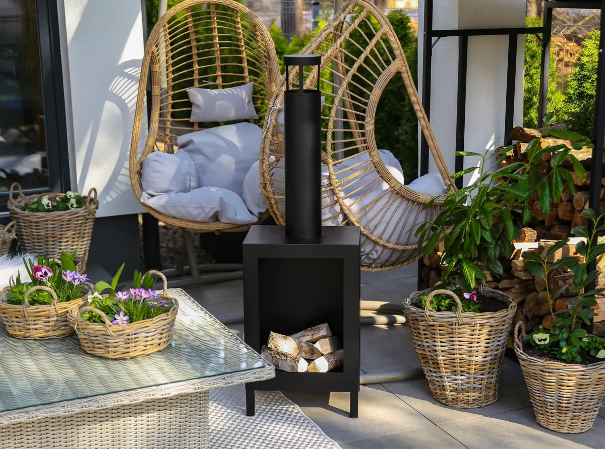4087 Freistehender Bio-Kamin Kozen schwarz matt