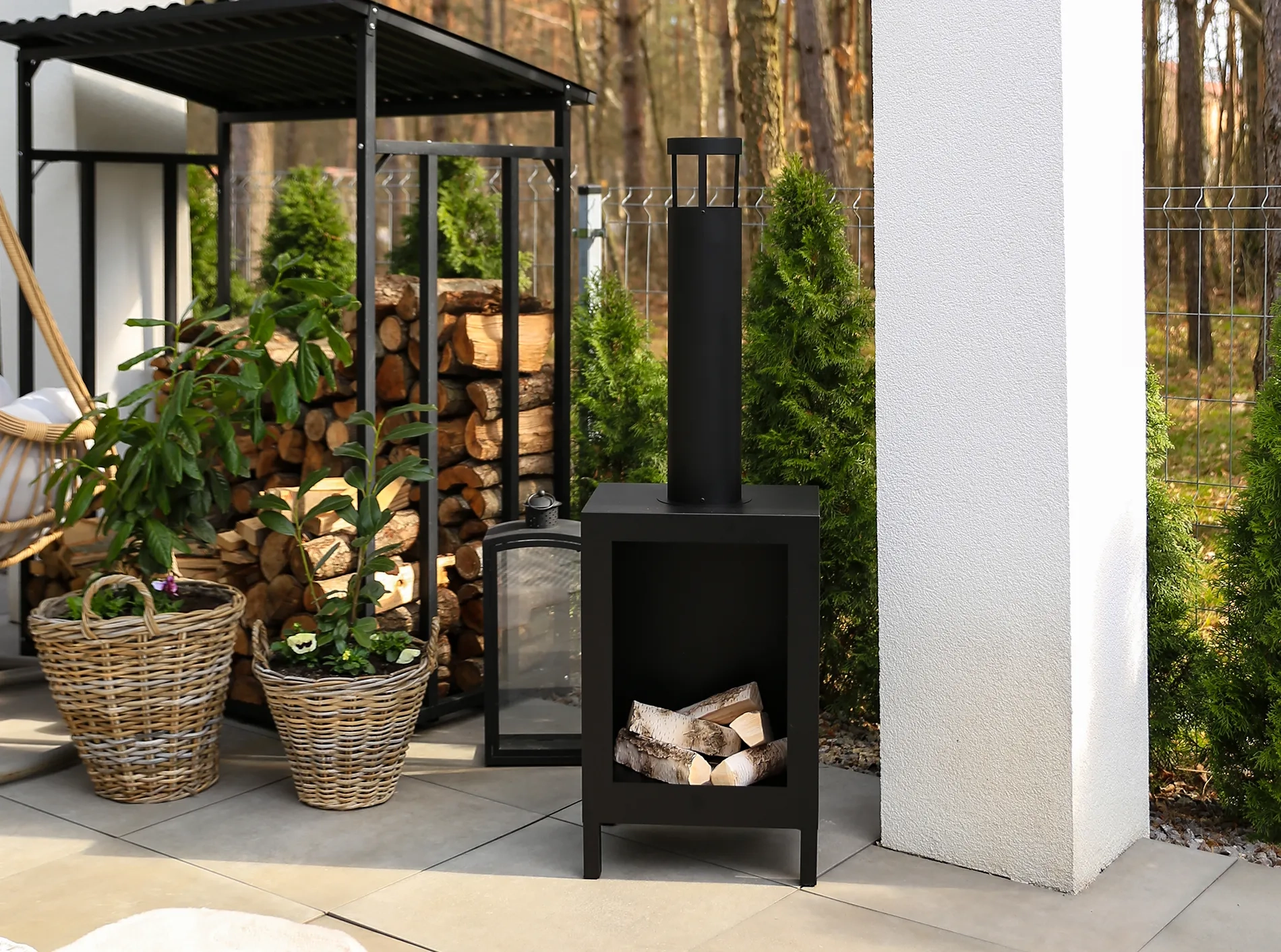 4088 Freistehender Bio-Kamin Kozen schwarz matt