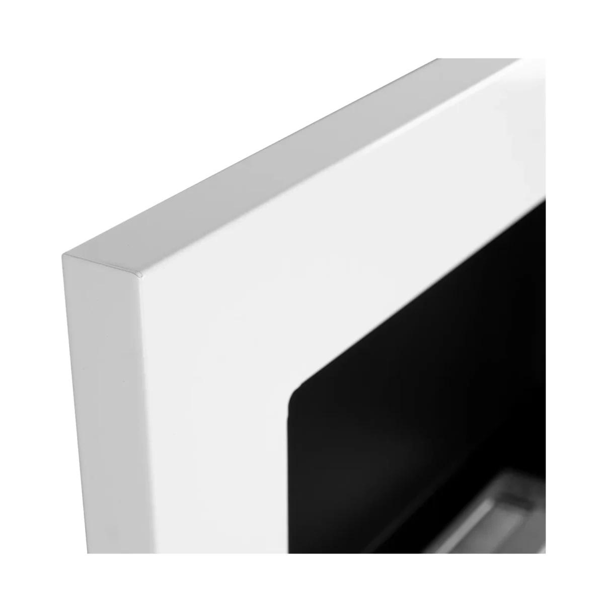 Wandbioethanolofen mit Glas 650x400 weiß glänzend