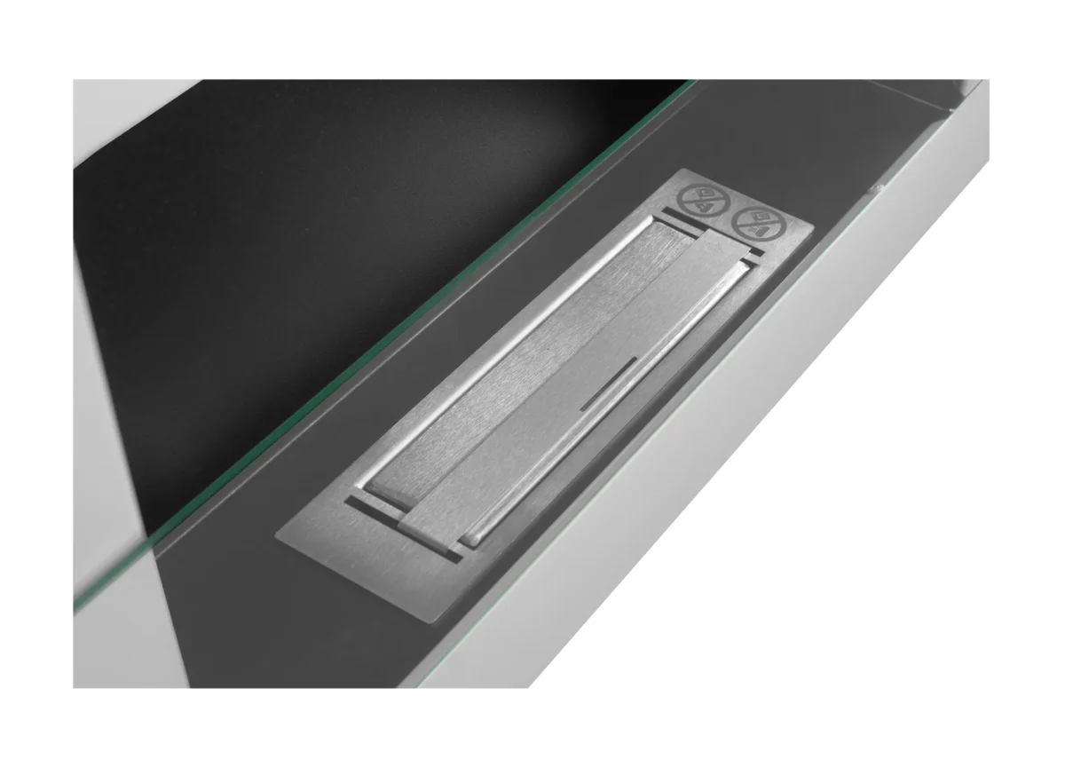 Wandbioethanolofen mit Glas 650x400 weiß glänzend