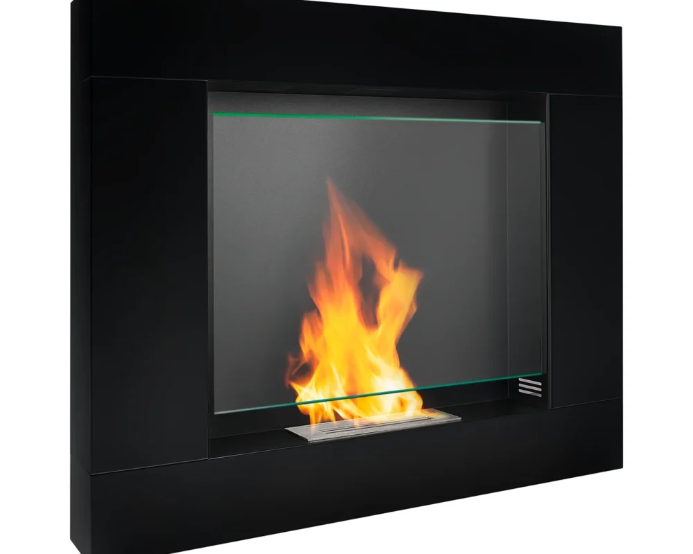 4117 Biokamin Portal Asne Schwarz Matt