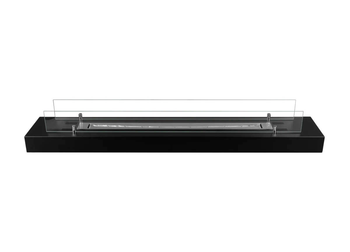 4120 Bio-Ethanol Kamin Einsatz mit Glas 1200mm