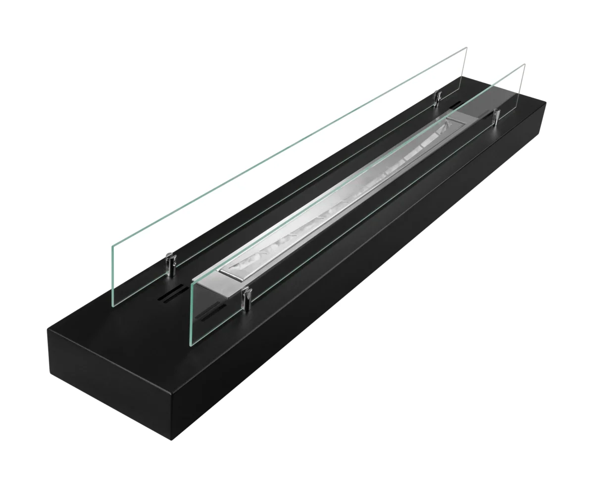 4121 Bio-Ethanol Kamin Einsatz mit Glas 1200mm