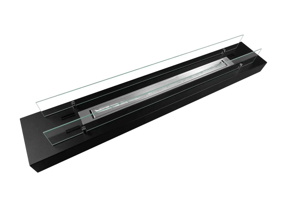 4125 Bio-Ethanol Kamin Einsatz mit Glas 1200mm