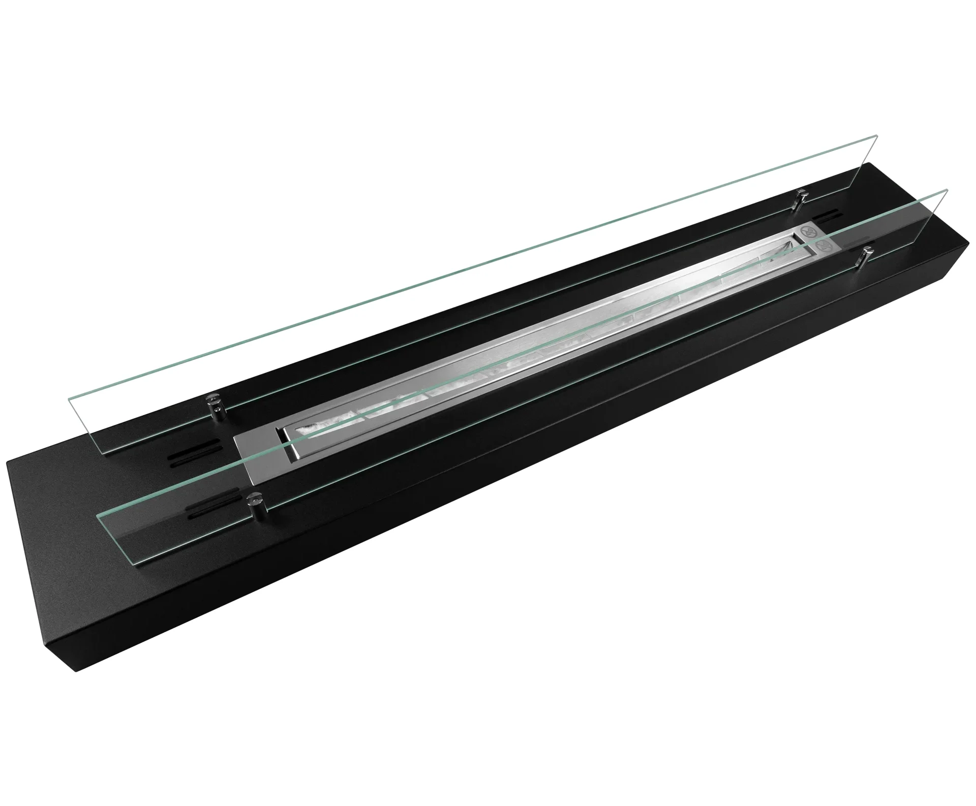 4125 Bio-Ethanol Kamin Einsatz mit Glas 1200mm