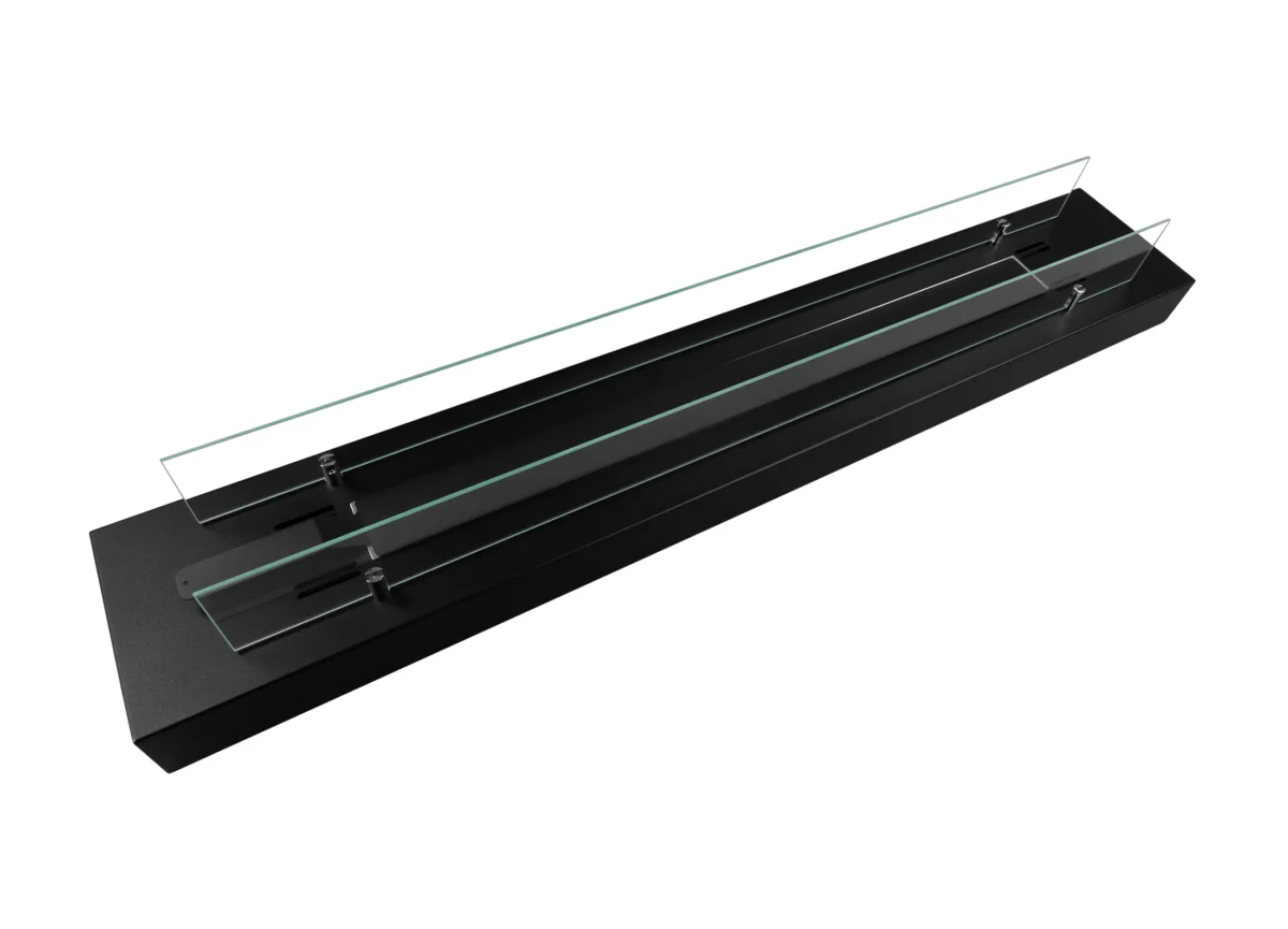 4126 Bio-Ethanol Kamin Einsatz mit Glas 1200mm