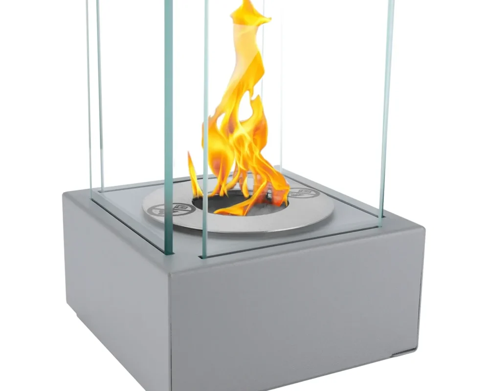 4171 Freistehender Bio-Kamin Smart grau strukturiert matt
