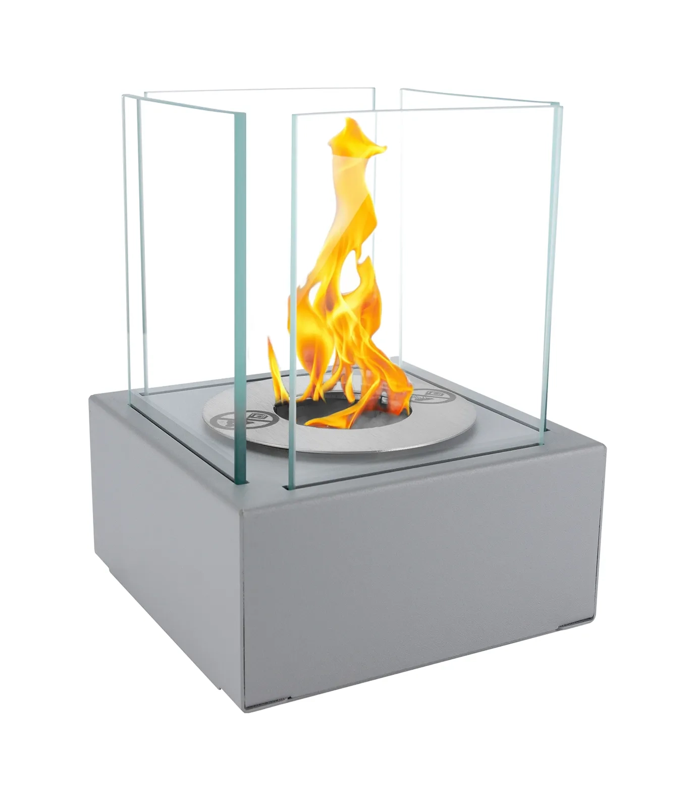 4171 Freistehender Bio-Kamin Smart grau strukturiert matt
