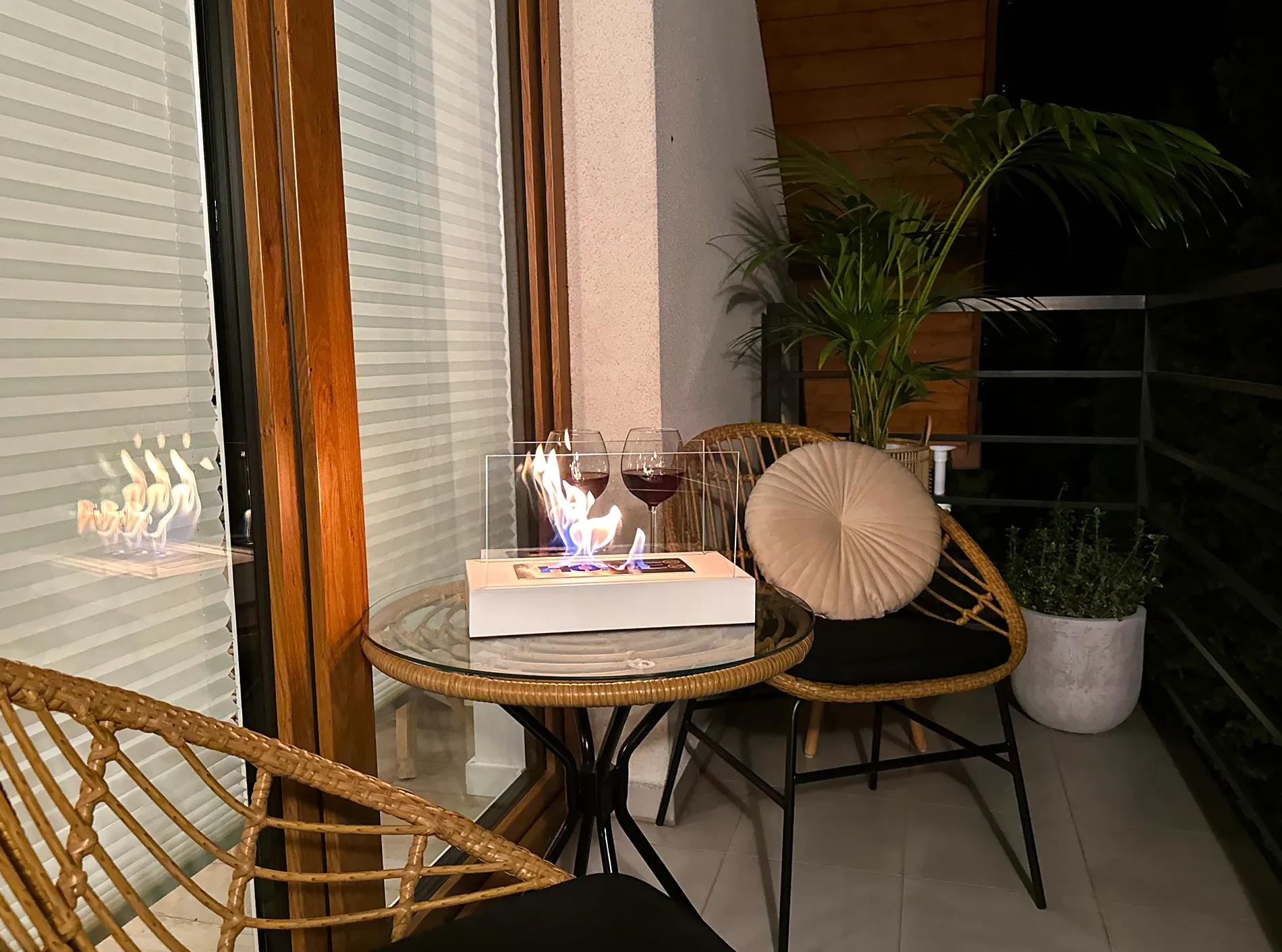 4211 Freistehender Bio-Kamin Home weiß strukturiert matt