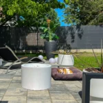 4236 Bioethanol-Standkamin MOON – Weiss Strukturmatt