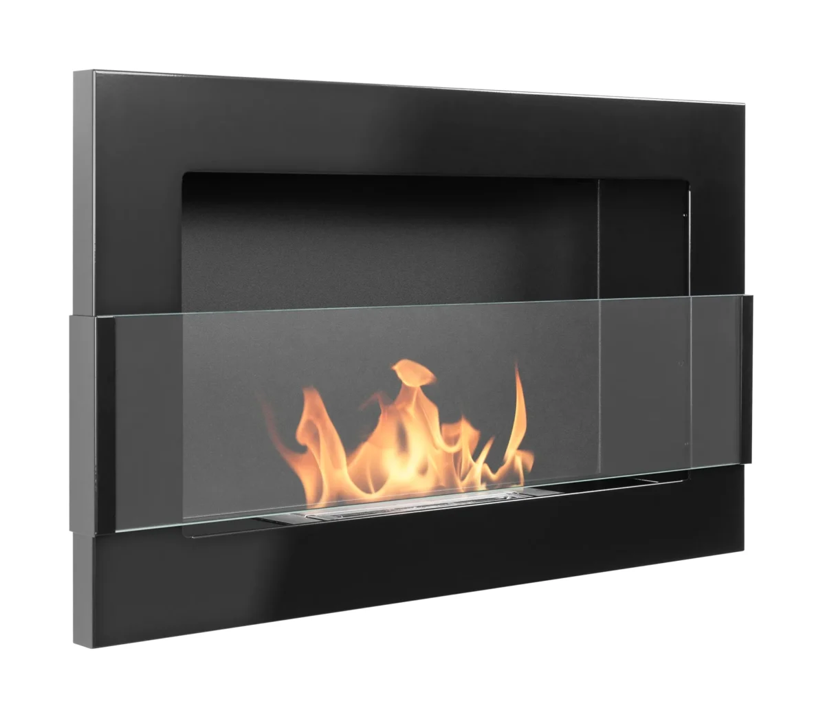 4241 Hängender Bio-Kamin mit Glas 650x400 schwarz glänzend