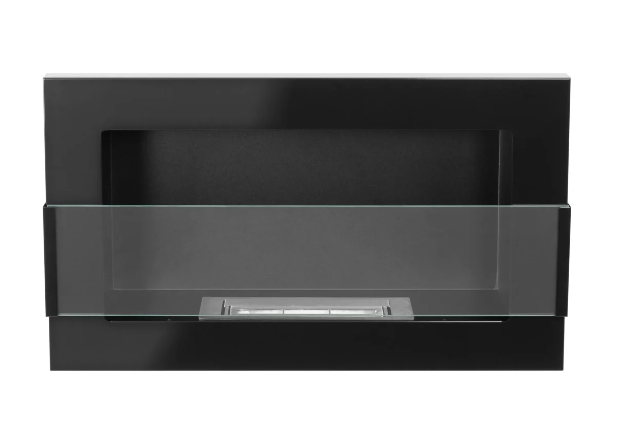 4242 Hängender Bio-Kamin mit Glas 650x400 schwarz glänzend