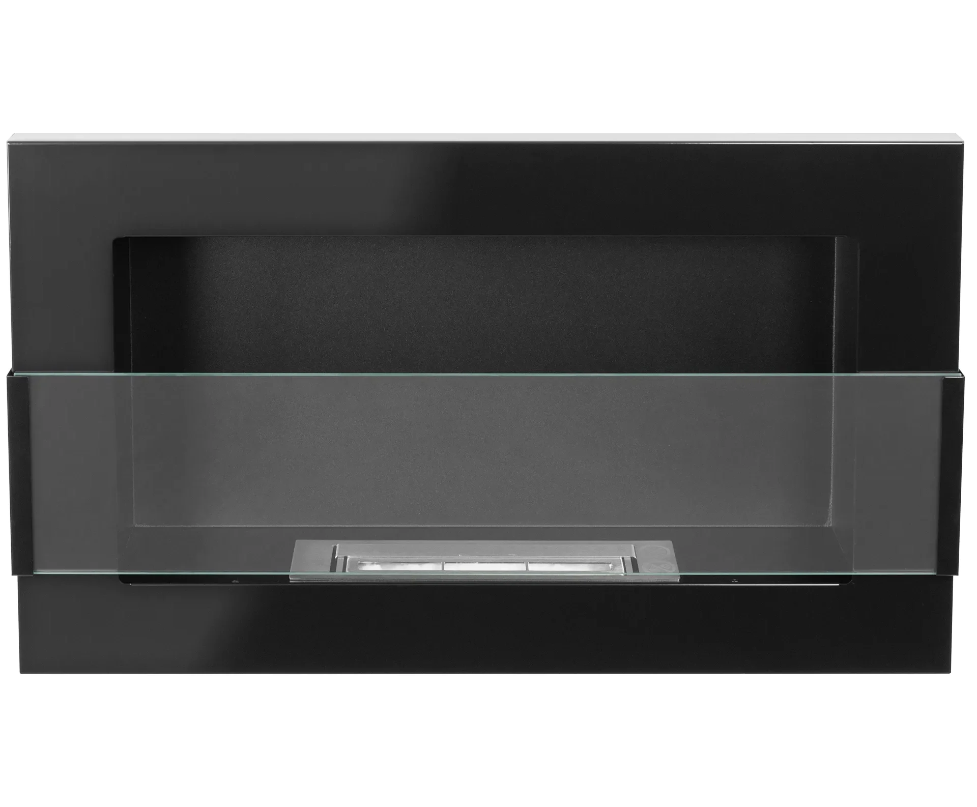 4242 Hängender Bio-Kamin mit Glas 650x400 schwarz glänzend