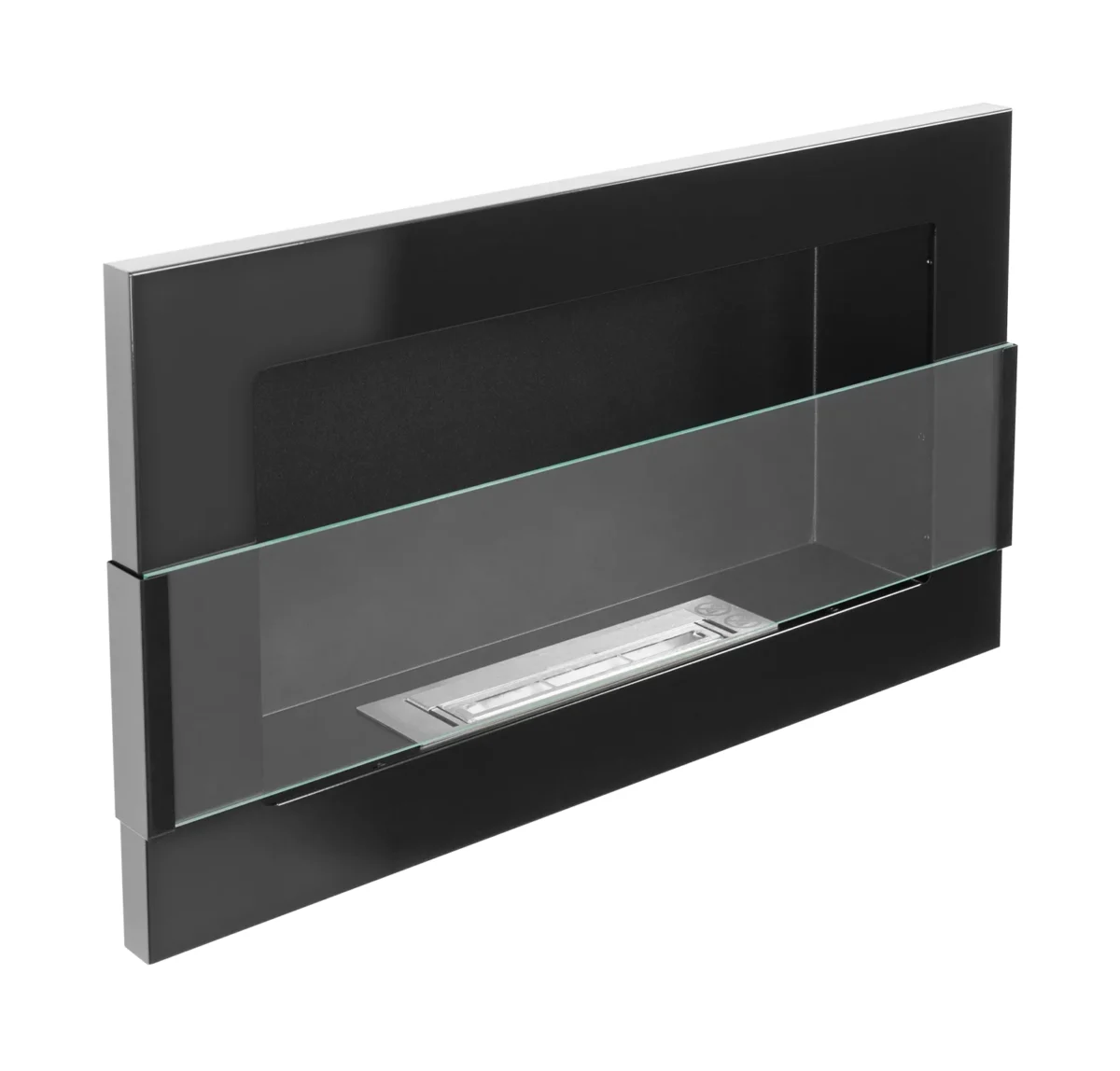 4246 Hängender Bio-Kamin mit Glas 650x400 schwarz glänzend
