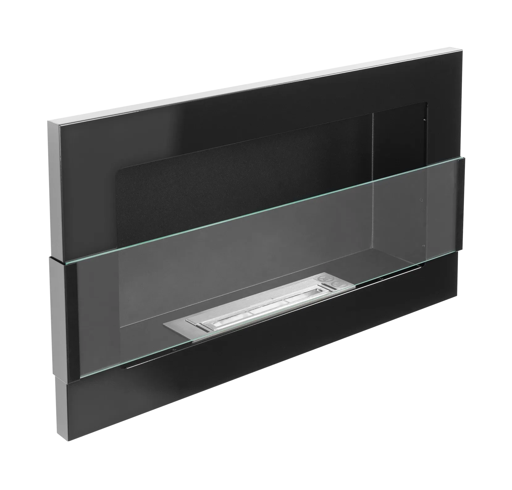 4246 Hängender Bio-Kamin mit Glas 650x400 schwarz glänzend
