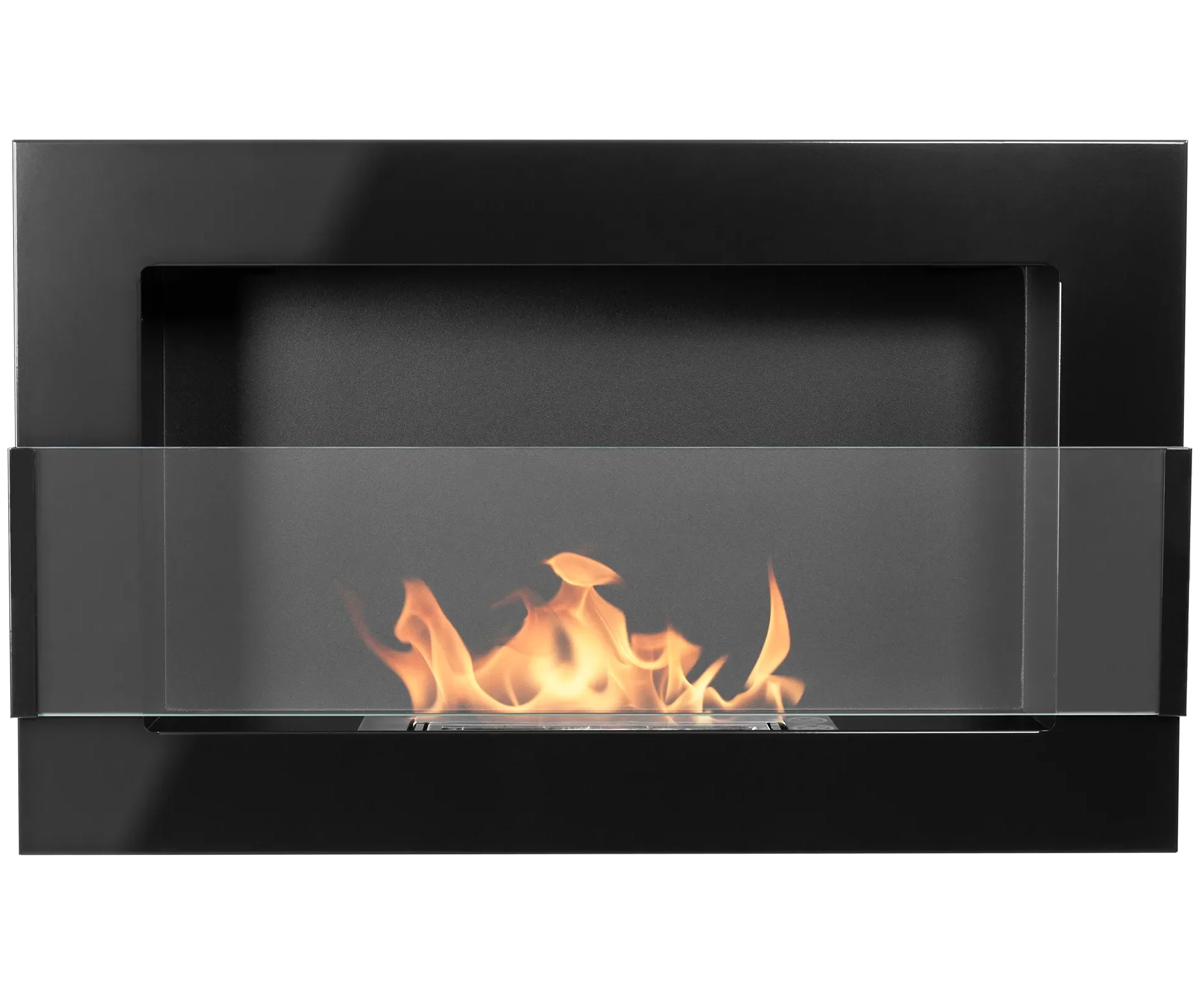 4247 Hängender Bio-Kamin mit Glas 650x400 schwarz glänzend