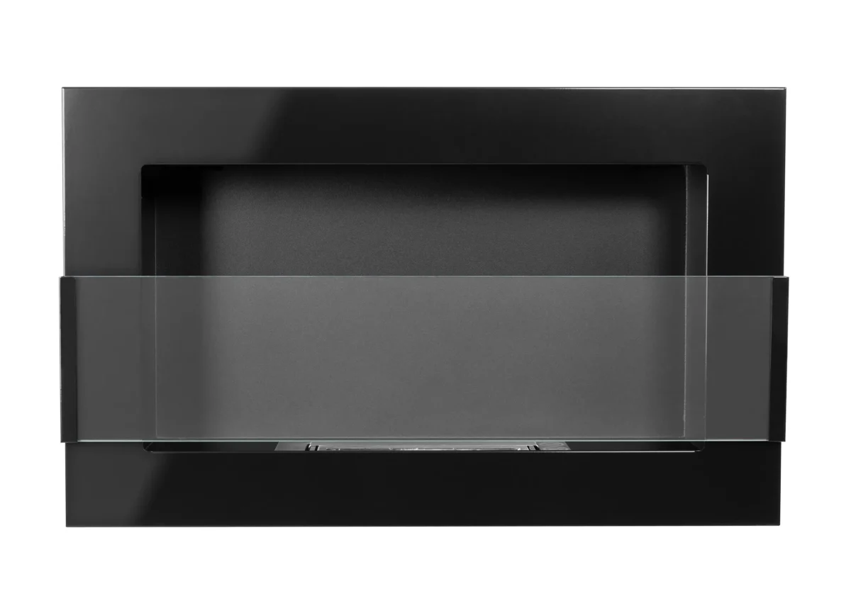 4248 Hängender Bio-Kamin mit Glas 650x400 schwarz glänzend