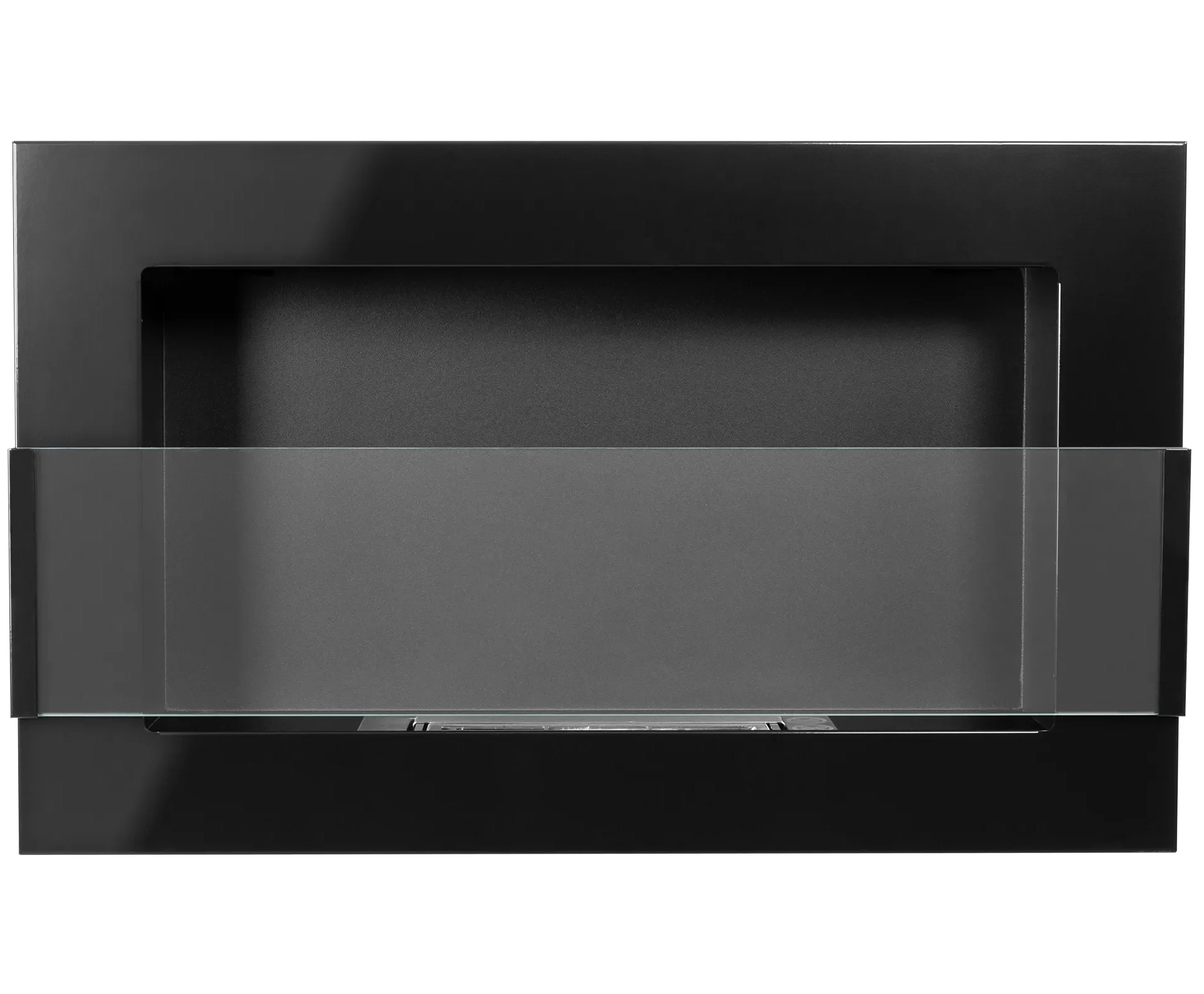 4248 Hängender Bio-Kamin mit Glas 650x400 schwarz glänzend