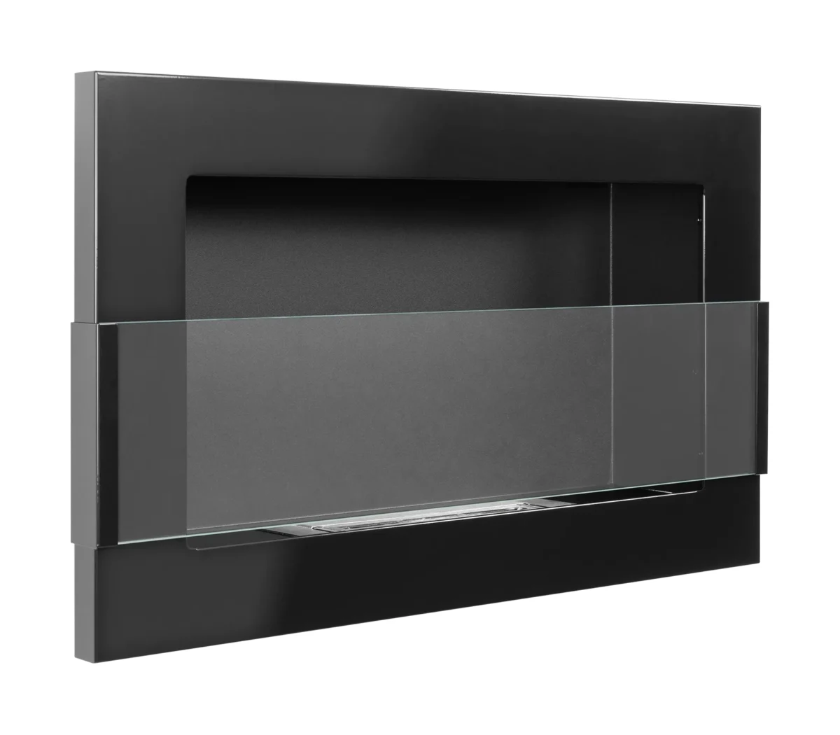 4249 Hängender Bio-Kamin mit Glas 650x400 schwarz glänzend
