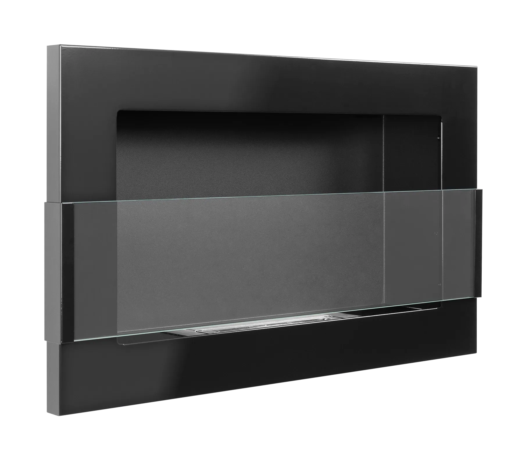 4249 Hängender Bio-Kamin mit Glas 650x400 schwarz glänzend