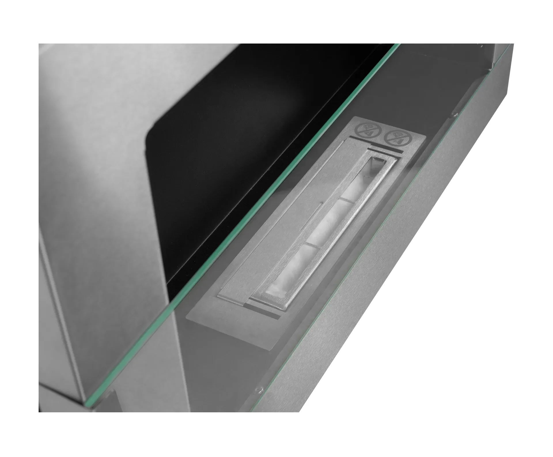 4256 Hängender Bio-Kamin mit Glas 650x400 inox