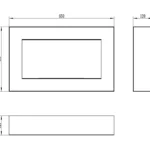 4264 Bioethanol-Wandkamin BOX 650 × 400 – Schwarz Strukturmatt